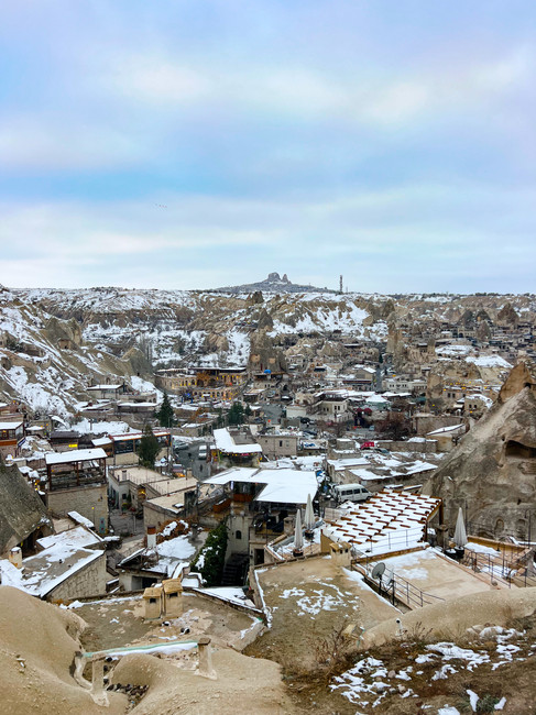 Göreme Cappadocia Turkey panoramic viewpoint in the winter