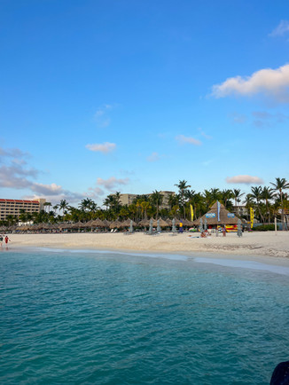 Blue waters of Palm Beach, Aruba