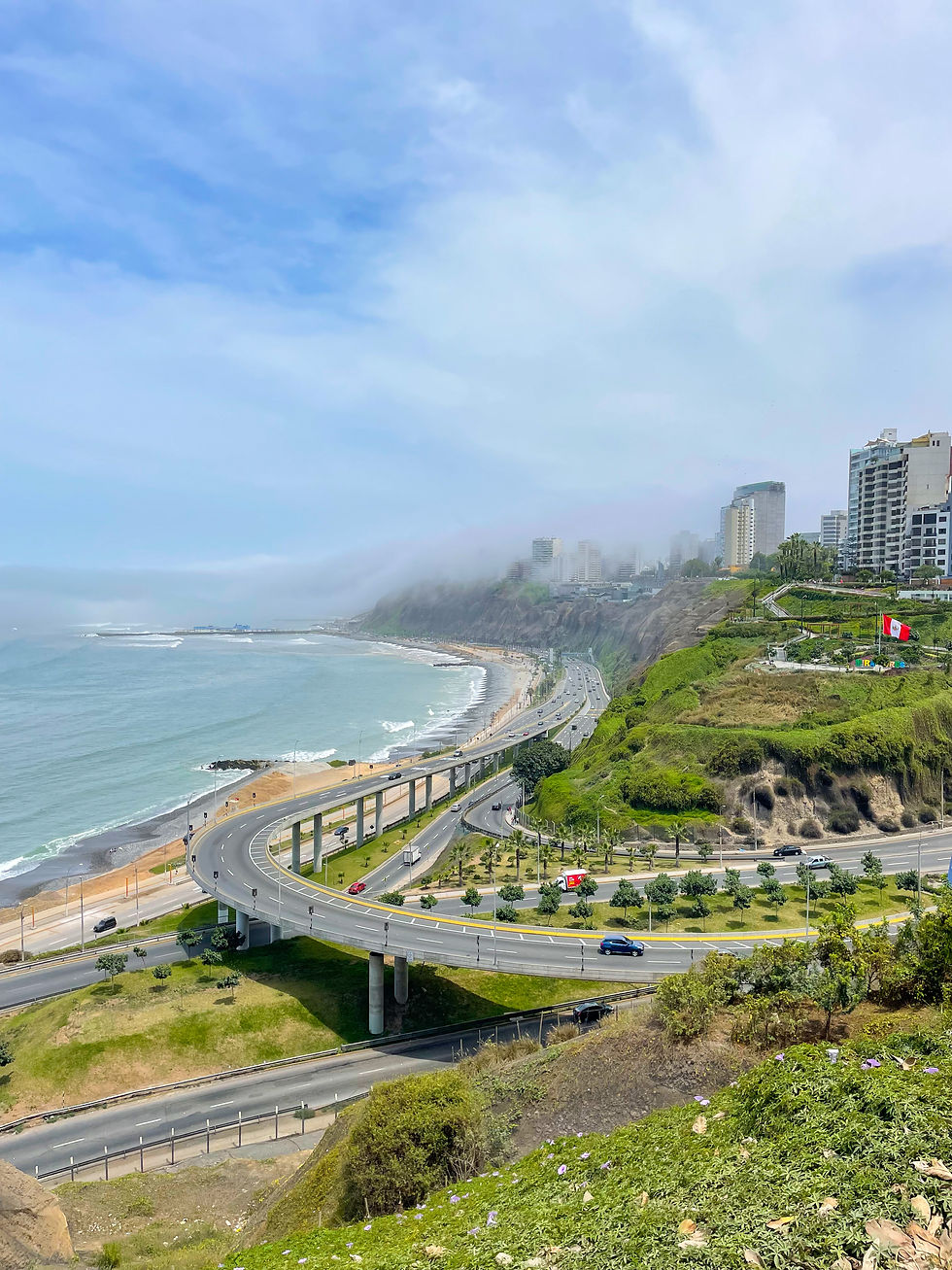 The coastline of Lima, Peru