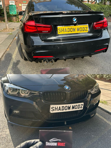 Front splitter and rear diffuser fitted onto a bmw 3 series 2018