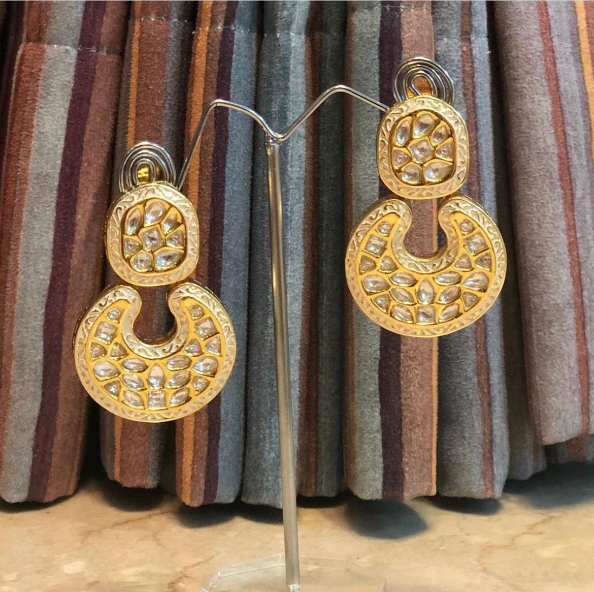 Enamel Kundan Earrings