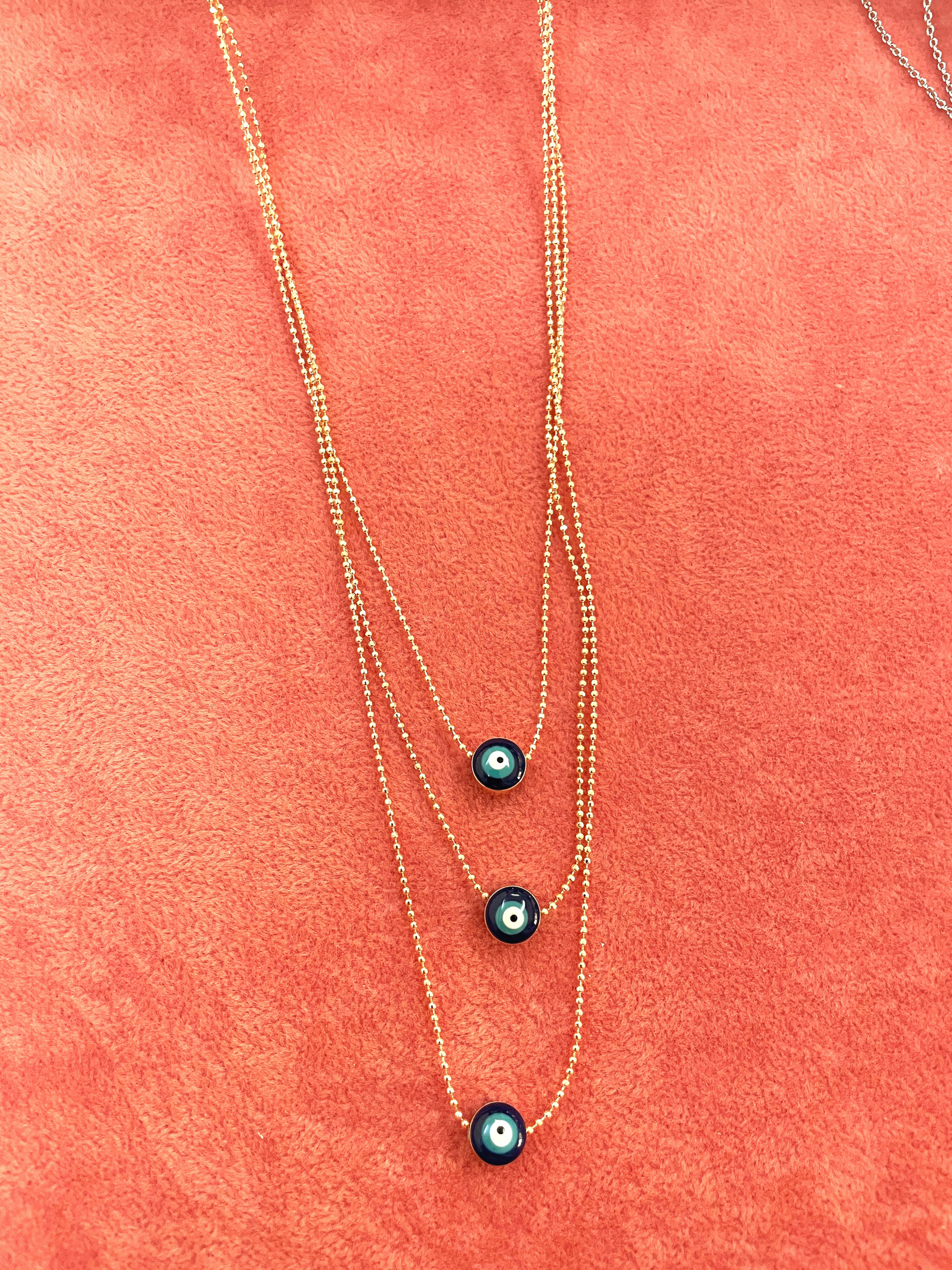 Triple Layer Evil Eye Necklace 