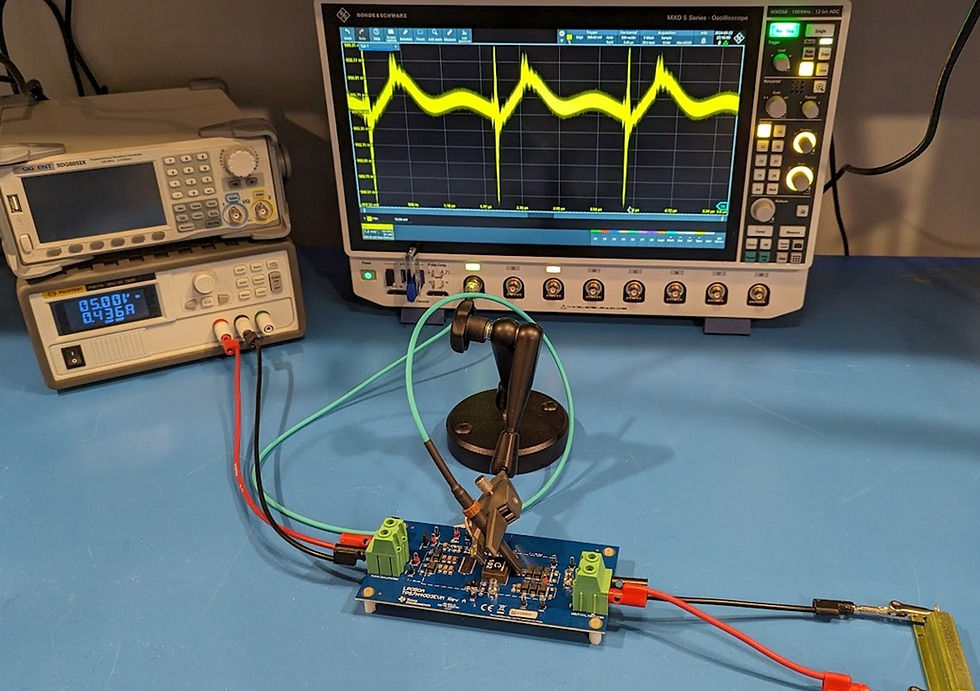 Voltage Ripple Measurement Setup on TPS7H4003 EVM with 2A DC Load