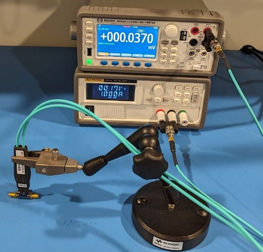 Measurement Result with power supply, DMM, P2102A, and DUT.