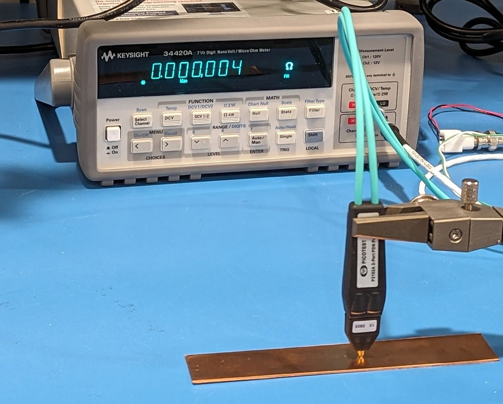 Keysight 34420A - 7.5 Digit nV/uOhm Meter Measurement Result of Copper Bar.