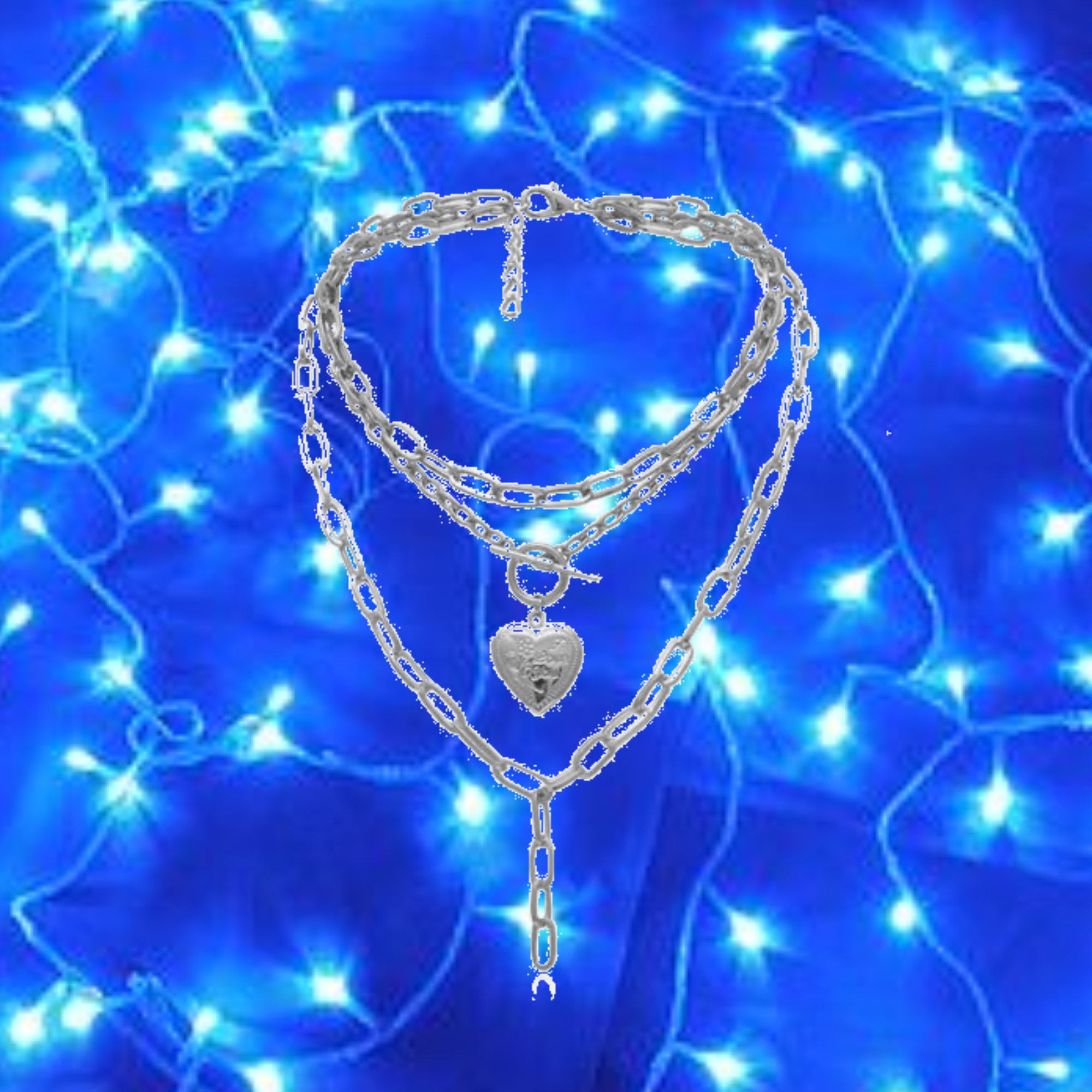 Collar de cadena con figura de corazón