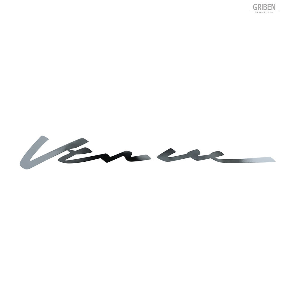 الصورة المصغرة: Griben 60363 Car Chrome Metal Sticker Pair Handwriting Lettering for Venue