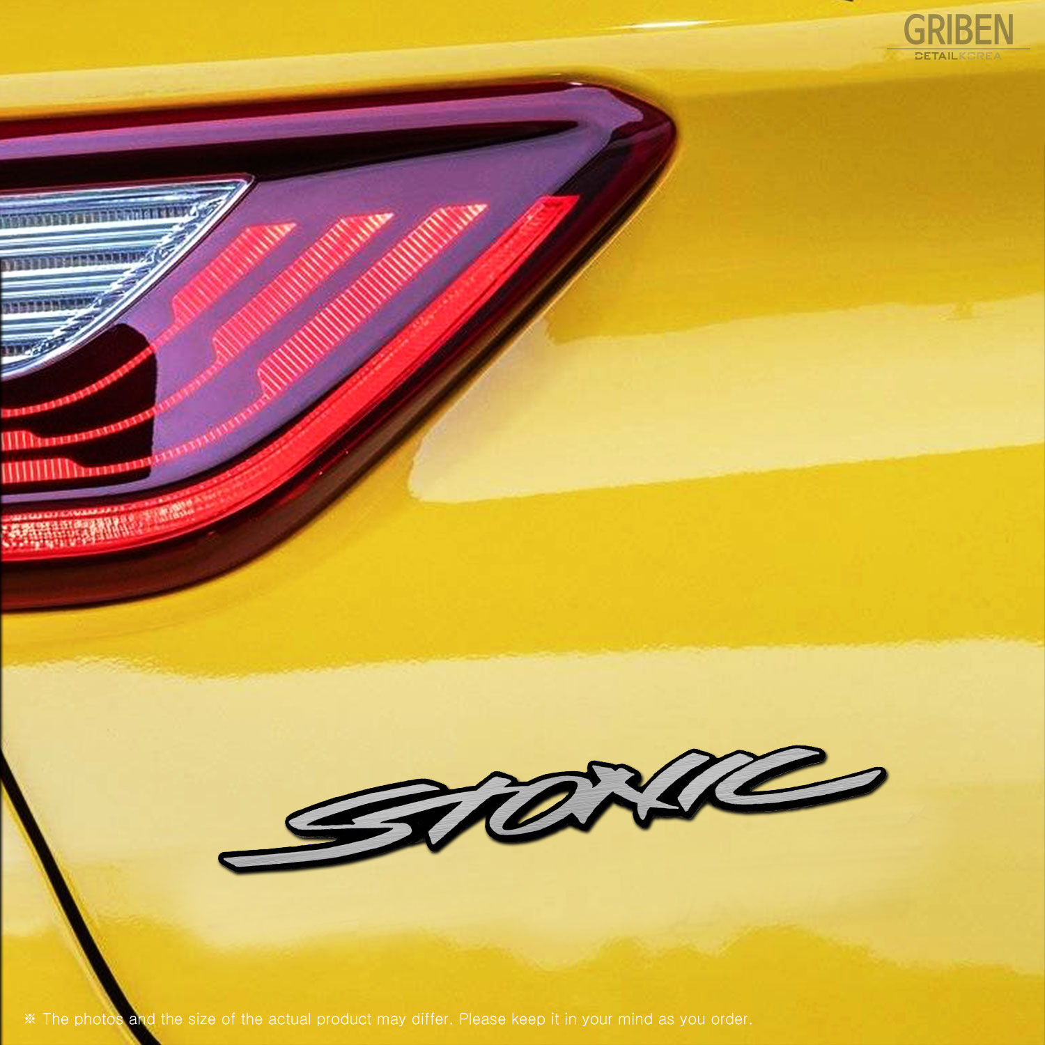 Griben Car Name Emblem Silver Badge 30236 for Kia Stonic