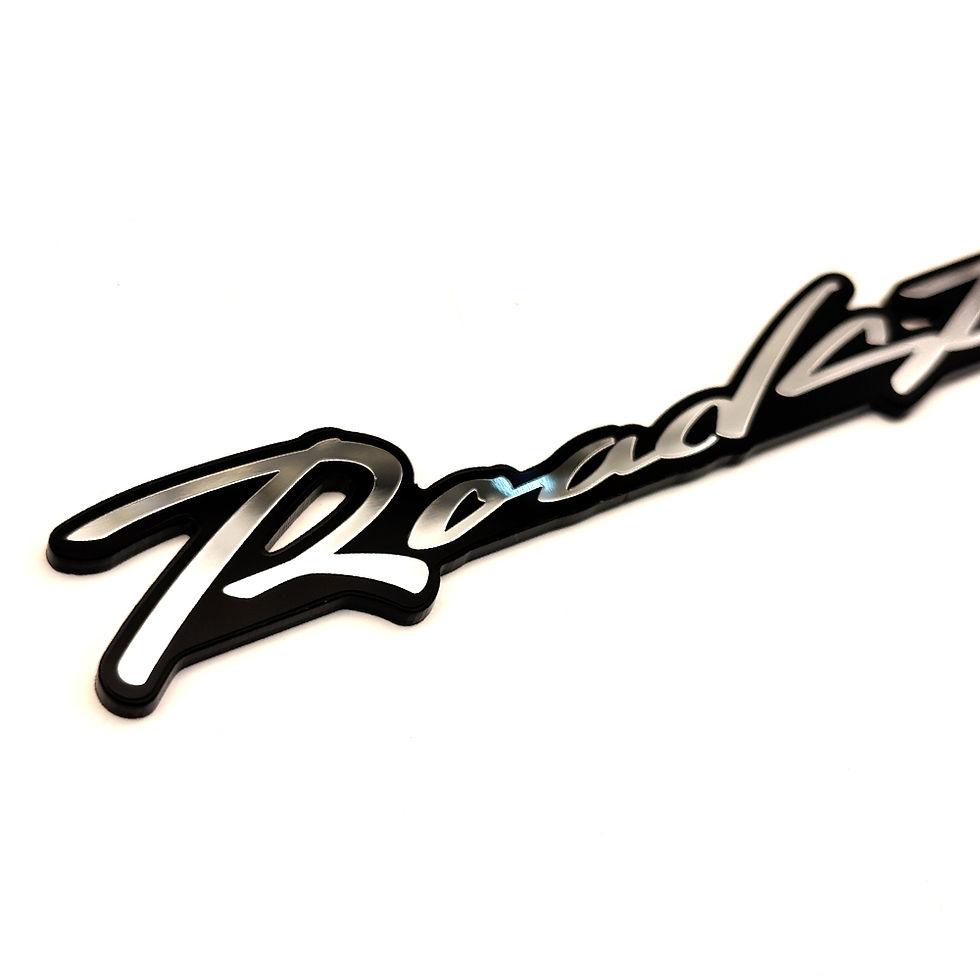 Thumbnail: Griben Roadster Emblem Handwriting Acrylic Chrome Badge 70399