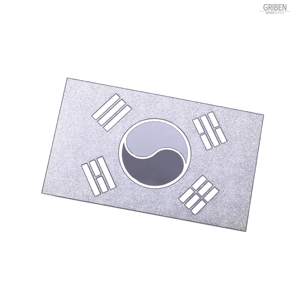 サムネイル： Griben Korea Flag Matte Metal Sticker 1.96" Pair
