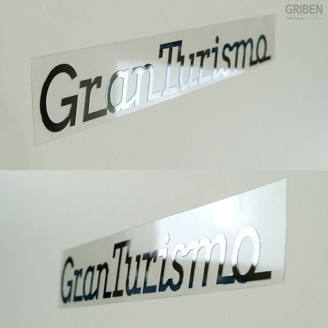 Miniatura: Griben GT Full Name Car Metal Chrome Pair Sticker Decal 60076