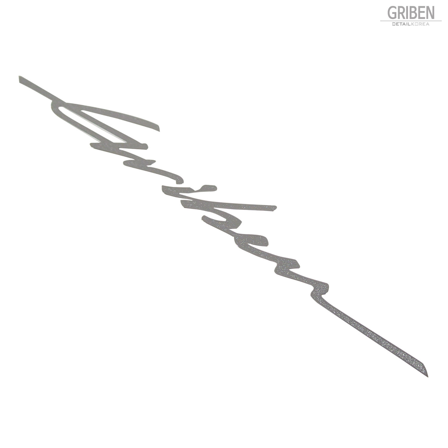 Griben Car Matte Chrome Metal Sticker Pair 60258 Handwriting Lettering