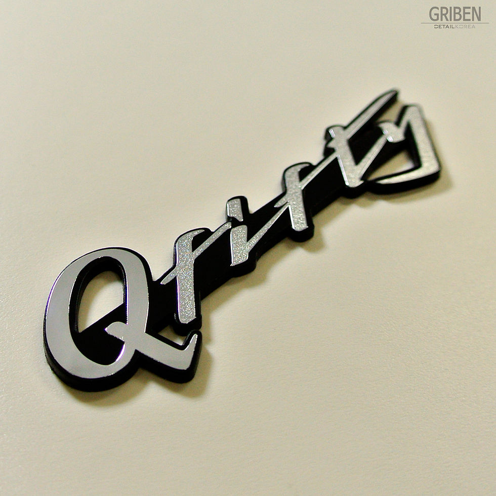 الصورة المصغرة: Griben Q Fifty Car Metal Matte Chrome Emblem Pair Badge 70217 for Infiniti Q50
