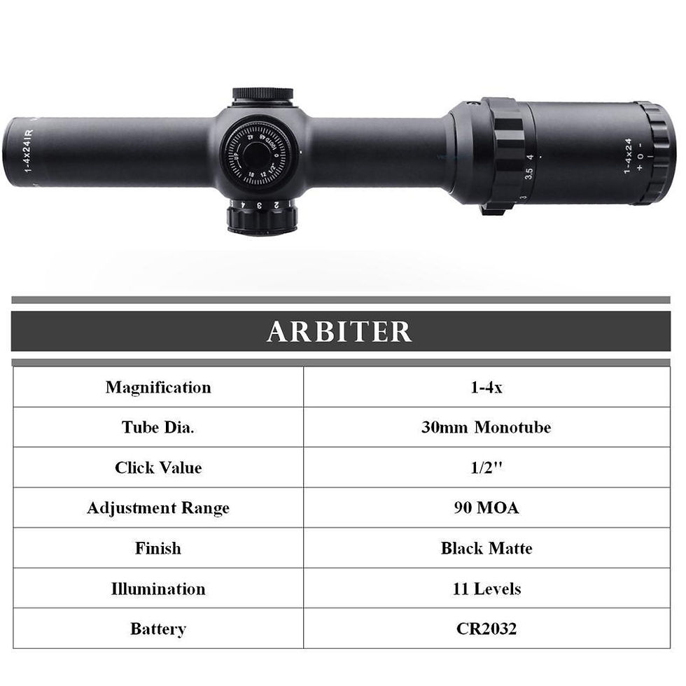 Thumbnail: Optics Arbiter 1-4x24 Hunting Riflescope Long Eye Relief Illuminated