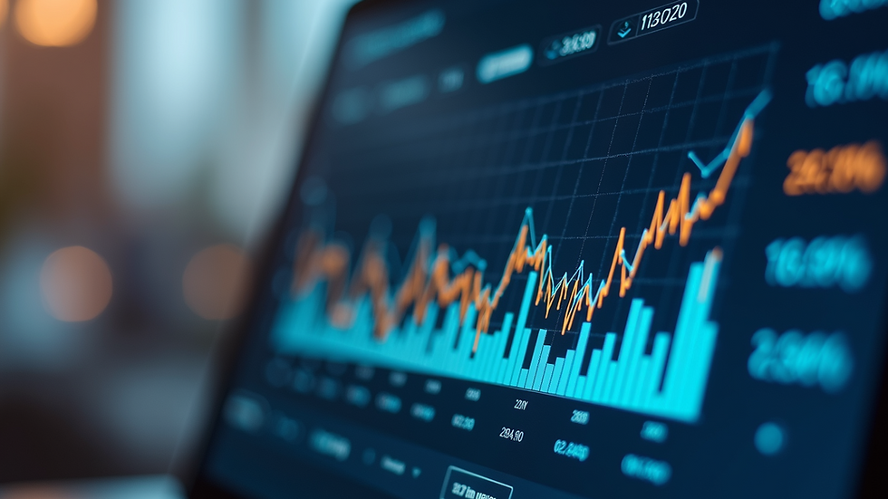 Close-up view of a digital marketing dashboard showing analytics and performance metrics
