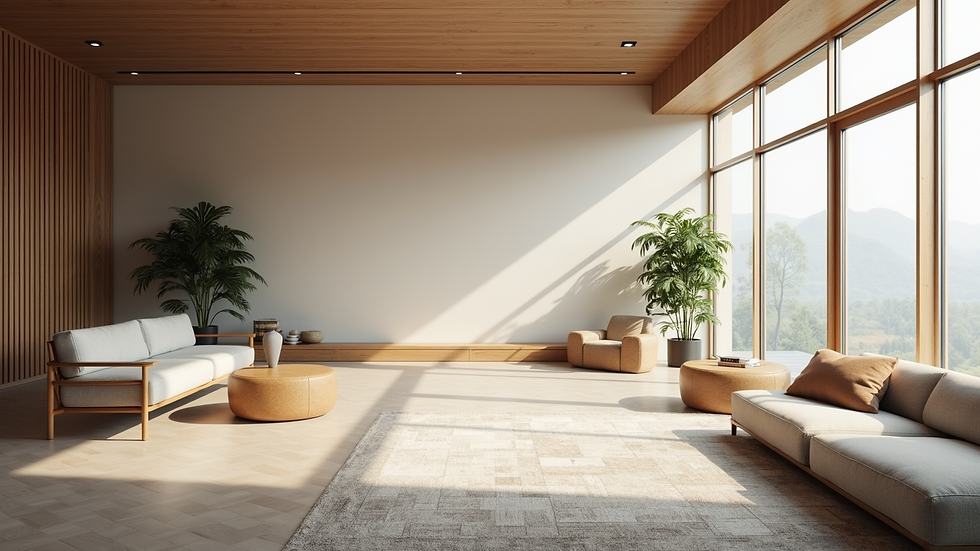 High angle view of an innovative interior space design