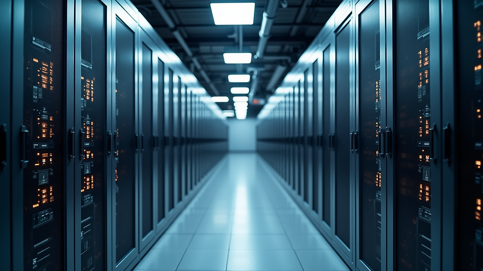 High-angle view of a cutting-edge data center