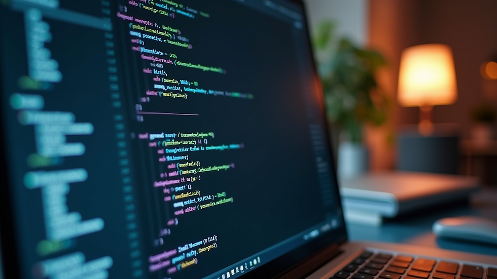 Close-up view of a desktop setup featuring Java code on a screen