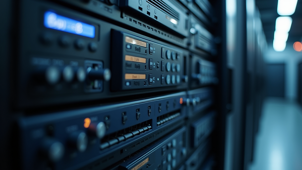 Close-up view of an advanced server setup