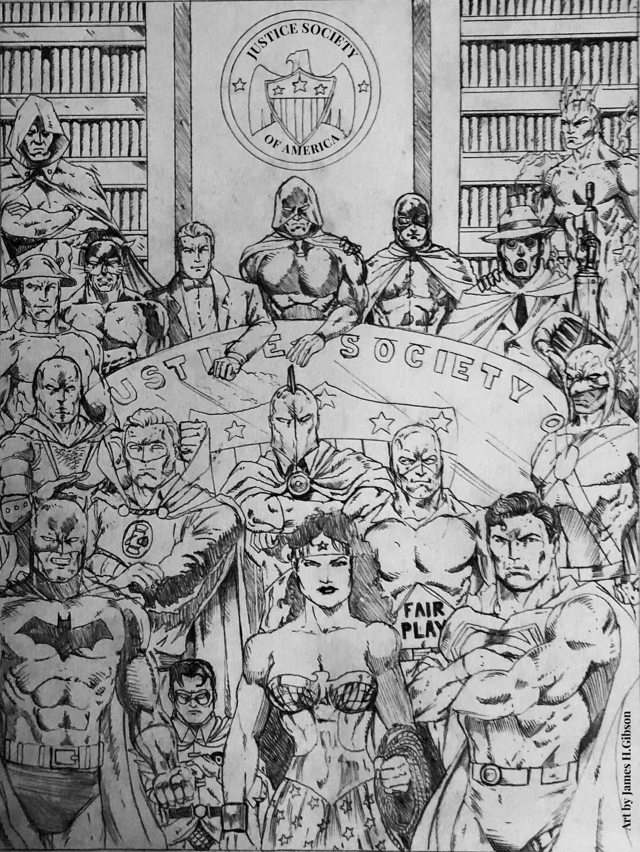 JSA fan art pencils unframed