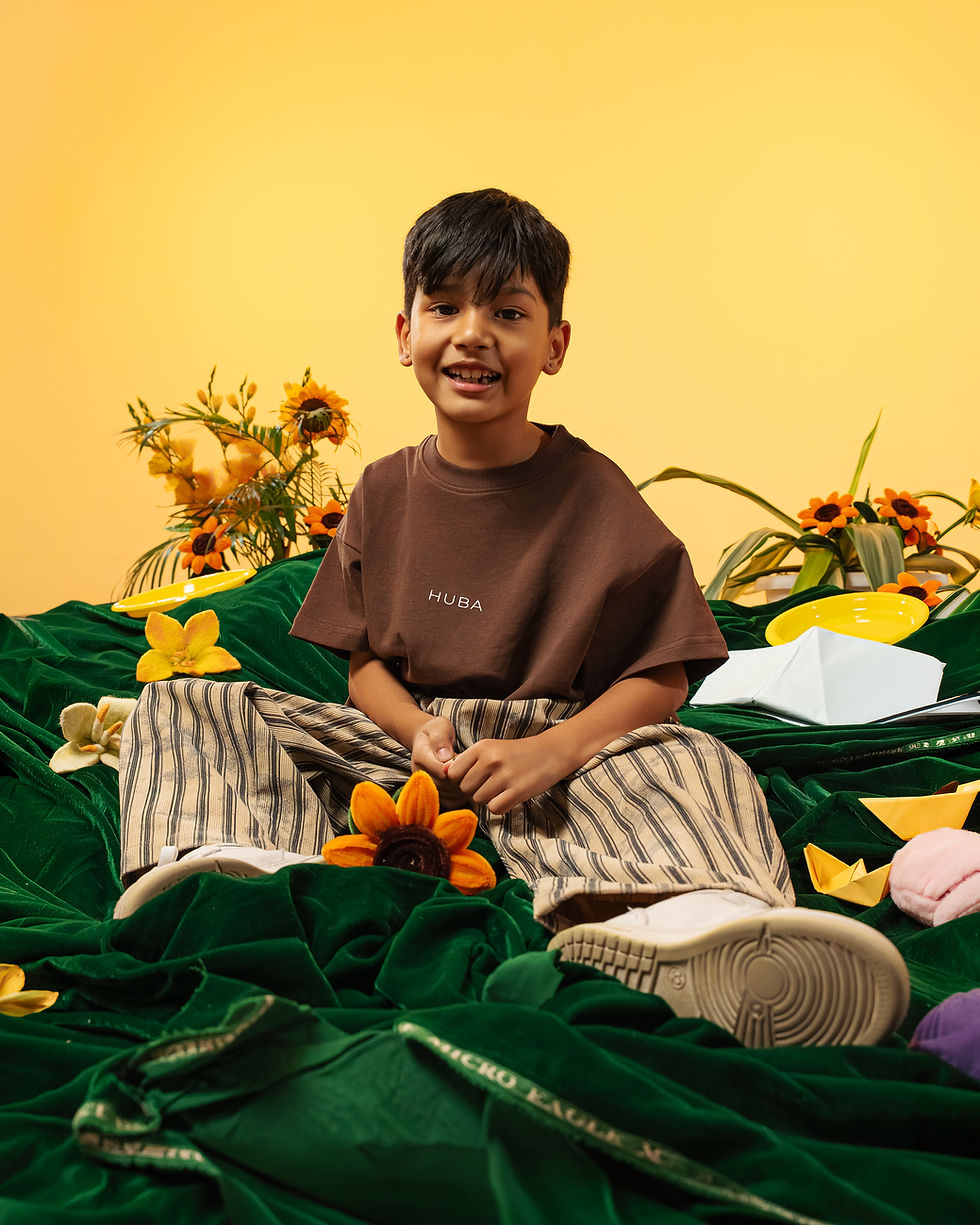 Thumbnail: HUBA Kids Mini Basic Tshirt - Brown