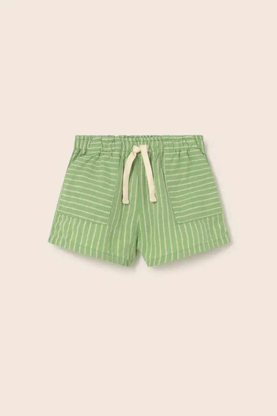 Thumbnail: Soft Slub Cotton Print Baby T-Shirt Apple & Green Shorts