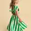 Thumbnail: Flowers Stripes  Dress  White /Green