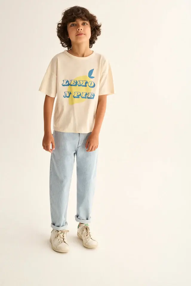 Thumbnail: Soft slub Cotton Print T-shirt Lemon Pie