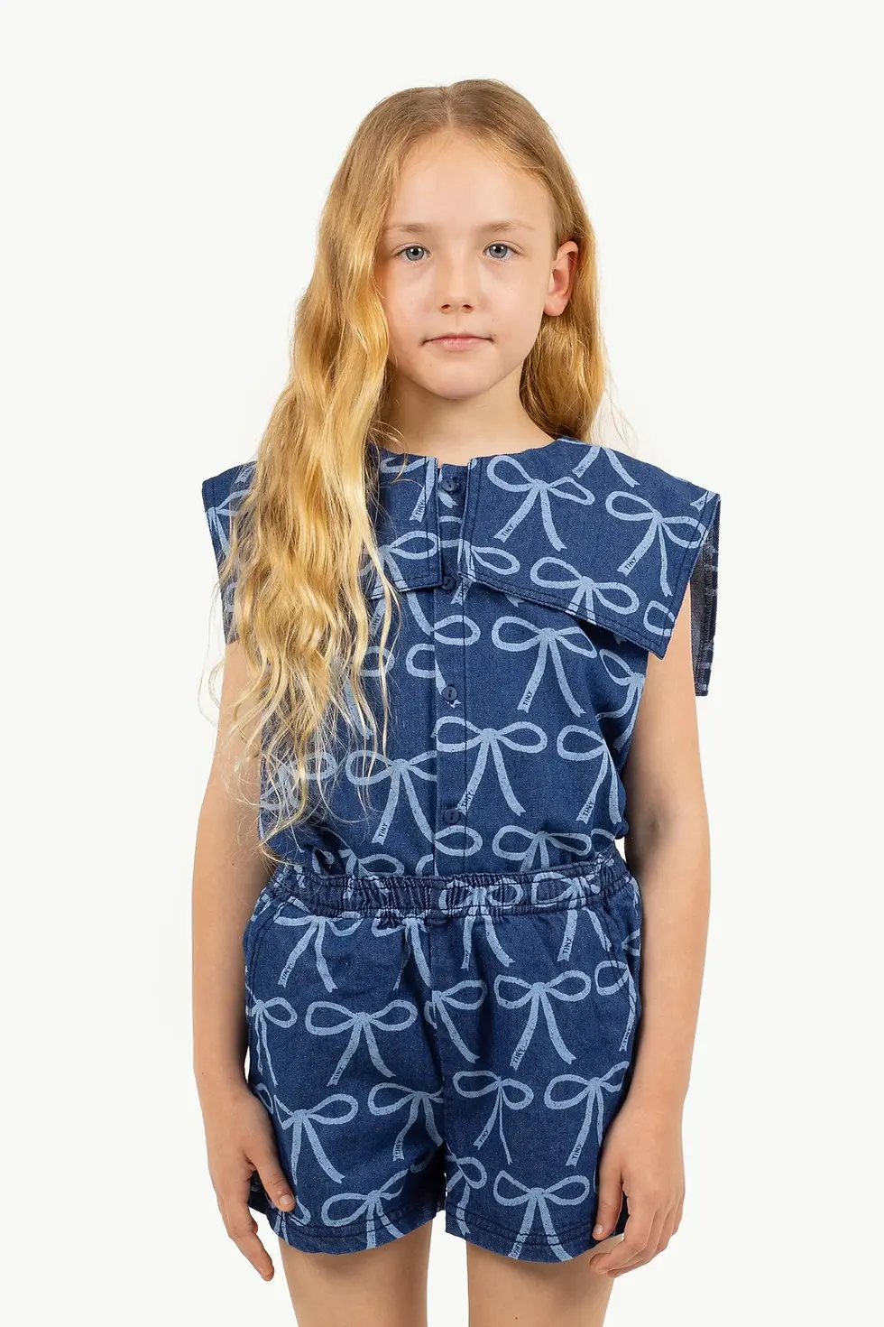 Thumbnail: Bows Blouse - Blue Denim