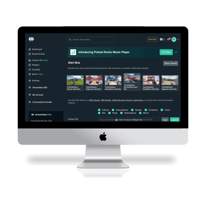 Streamlabs Current Design Animation Scro