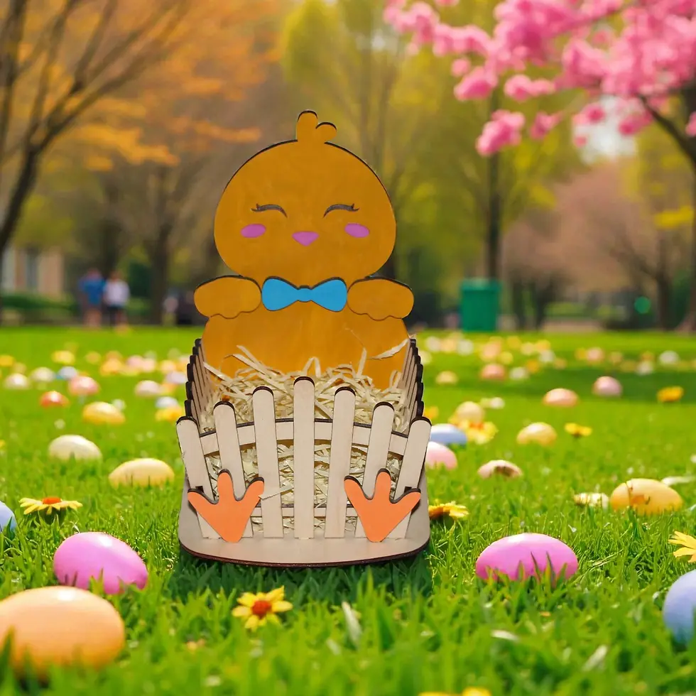 Poussin de Pâques en bois - Création festive artisanale