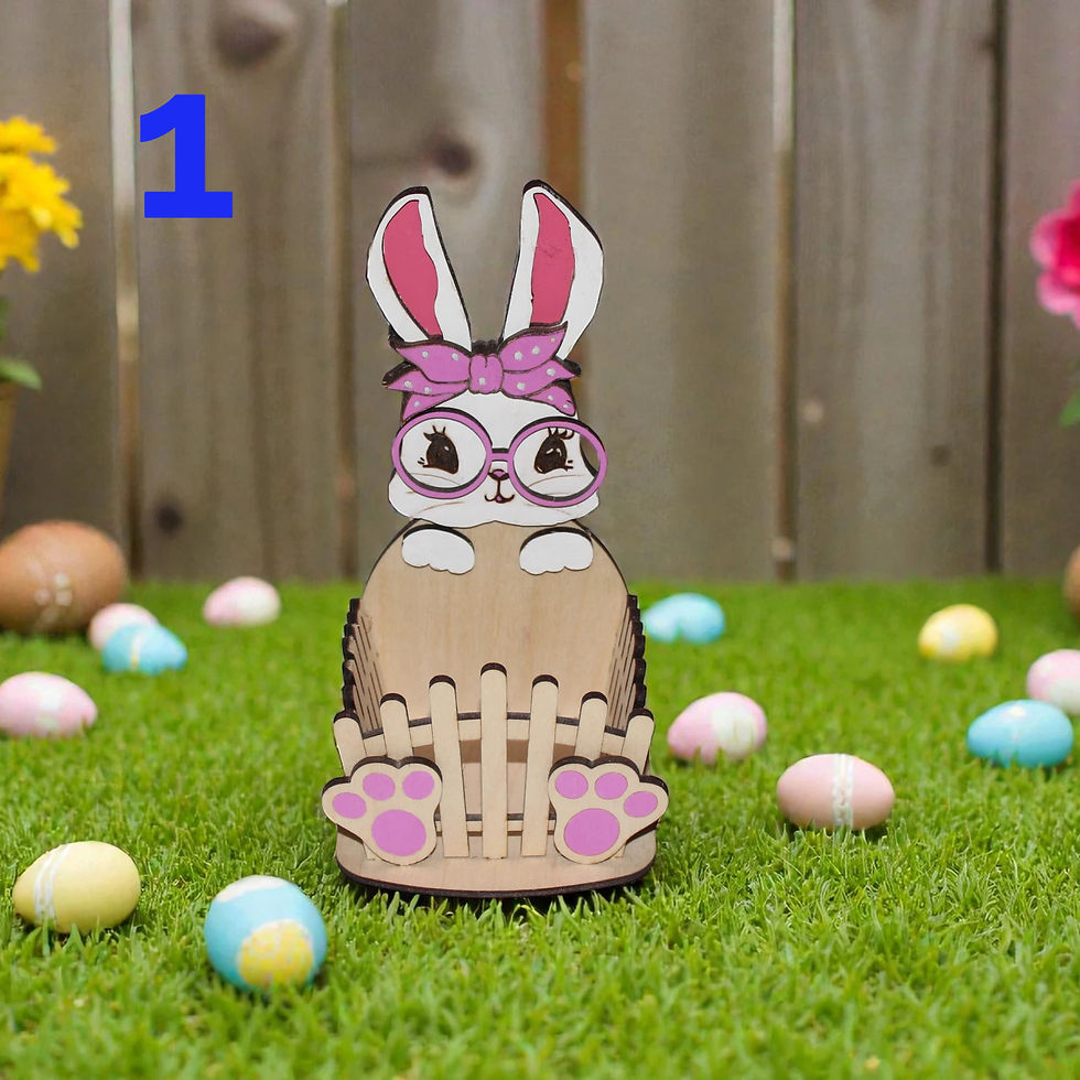 lapin de pâques a lunette ronde- création artisanale.