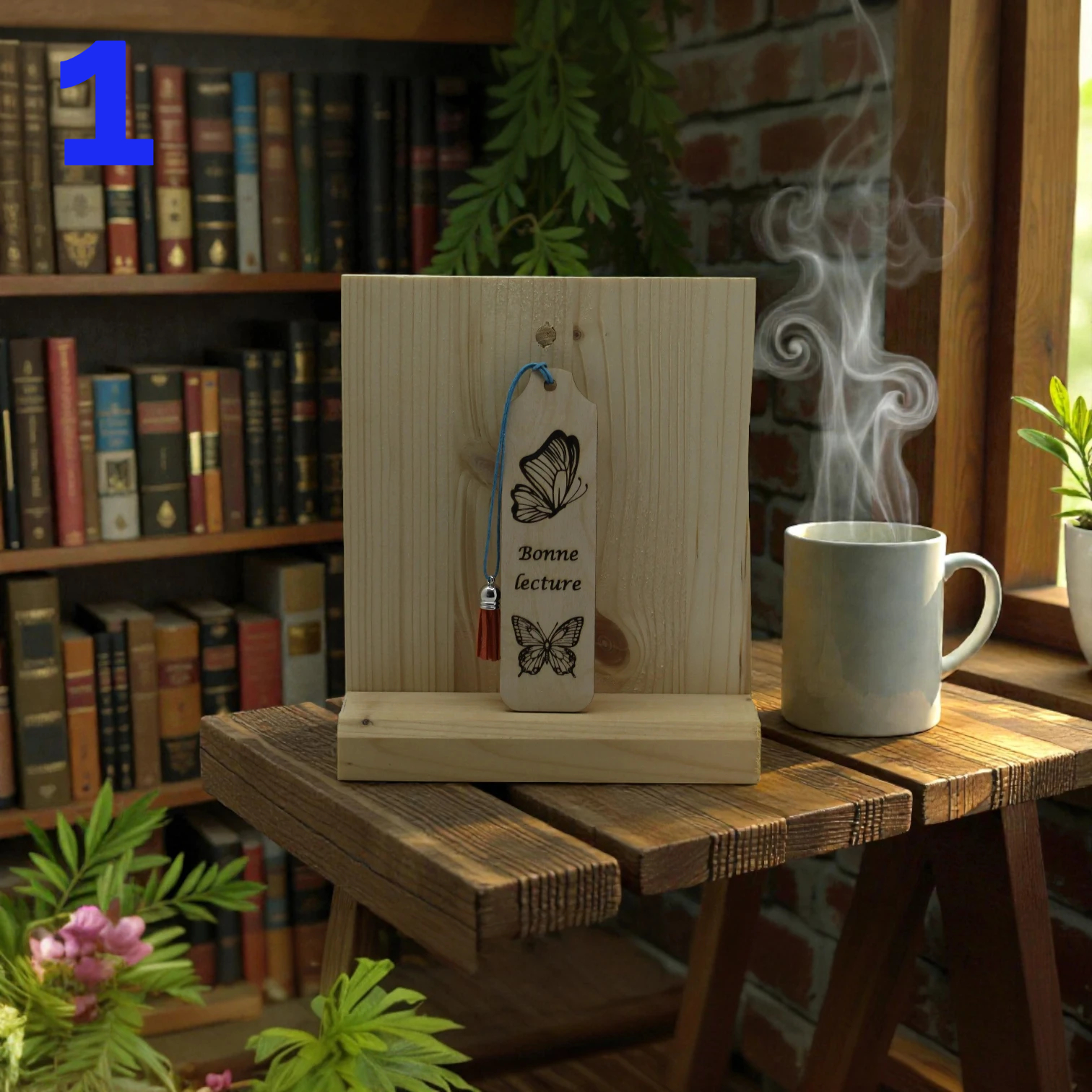Marque page en bois citation