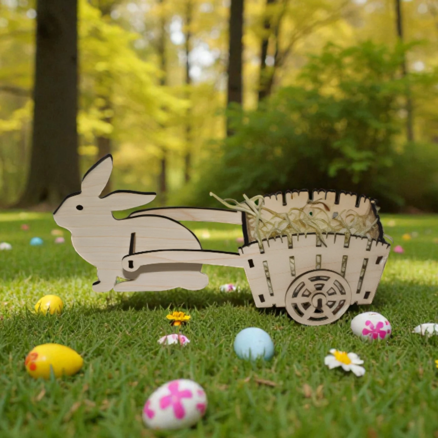 chariot de pâques lapin