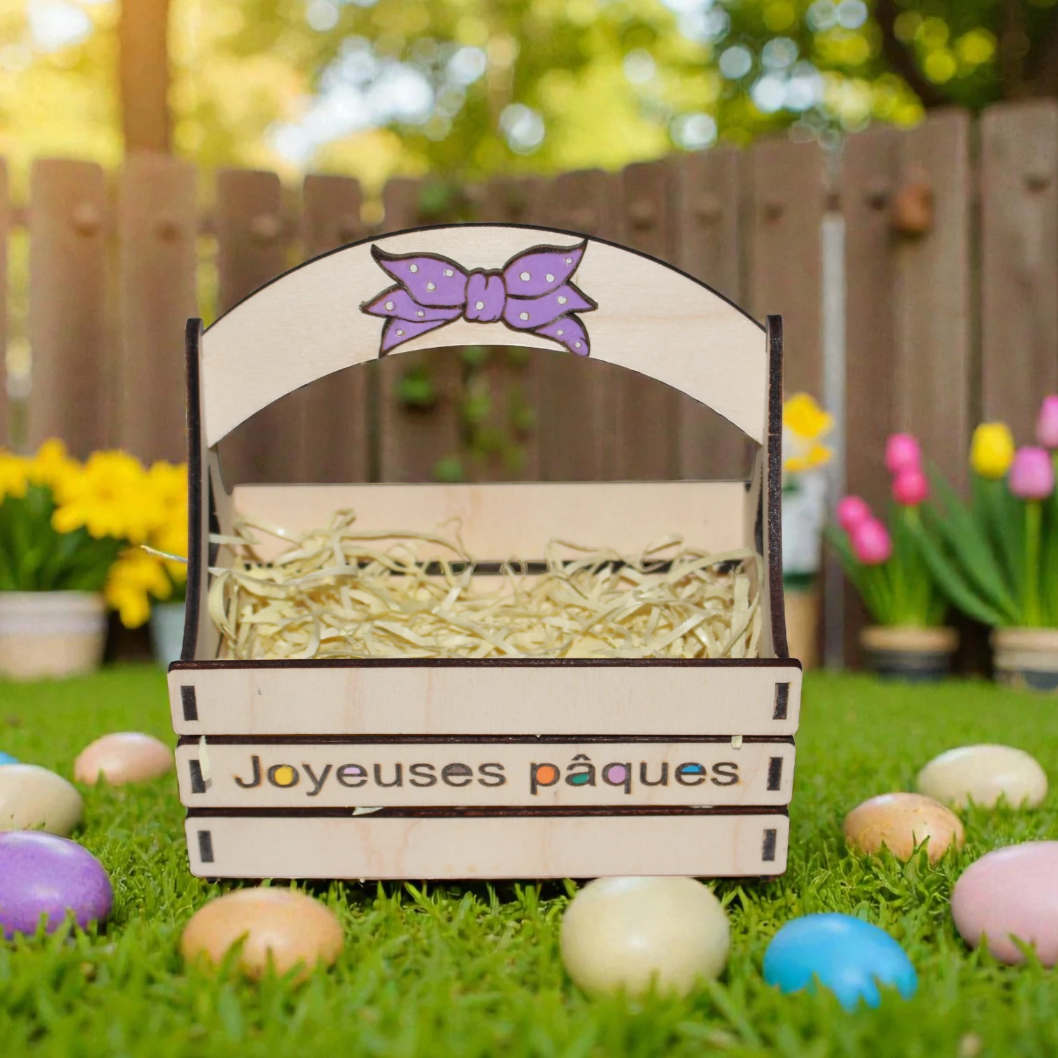 panier de pâques en bois