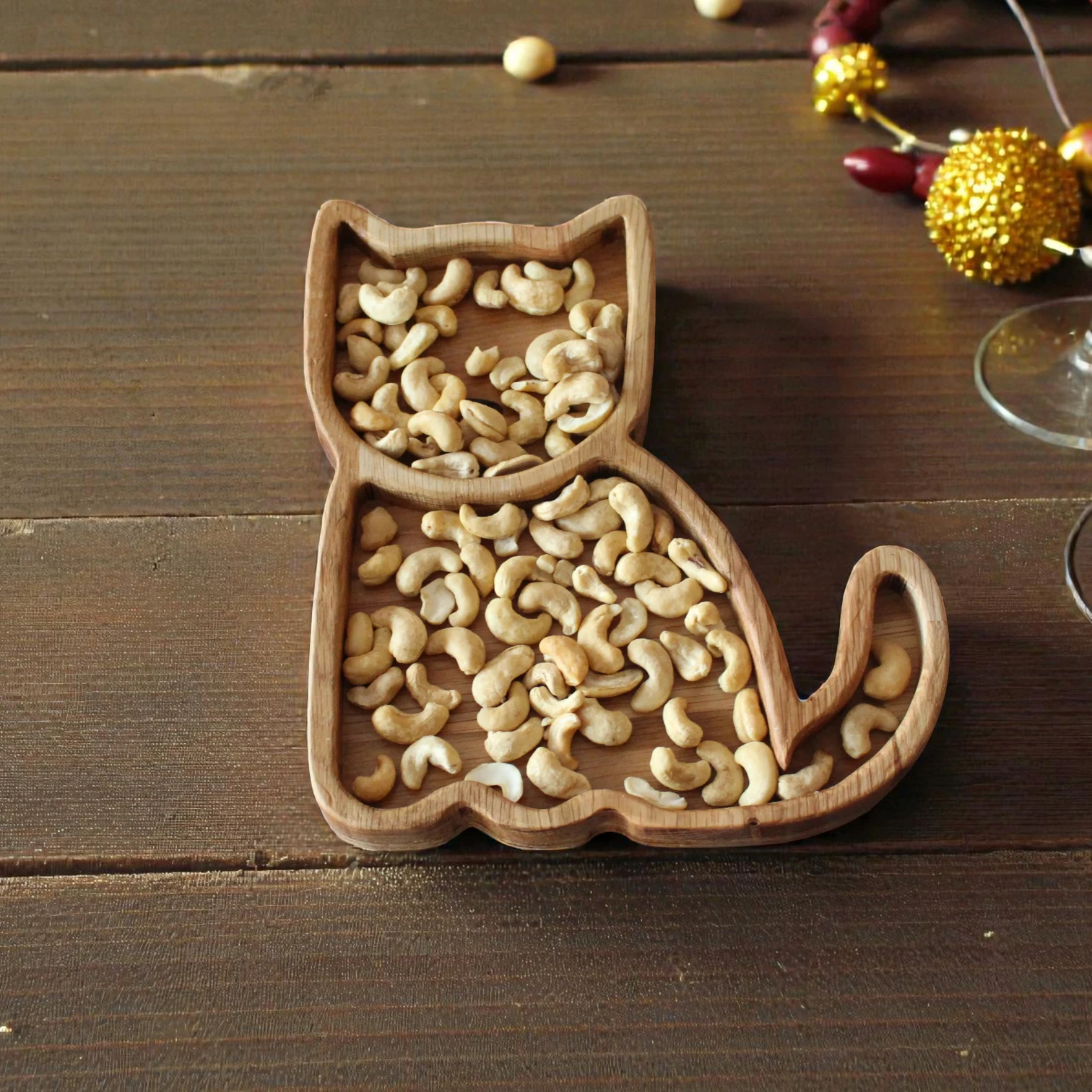 Plateau apéritif en forme de chat