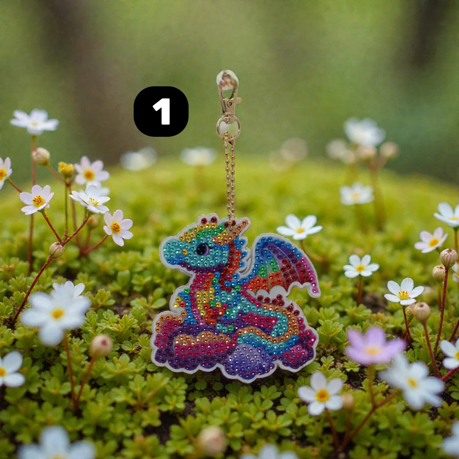 porte clés Diamonds painting dragon double face