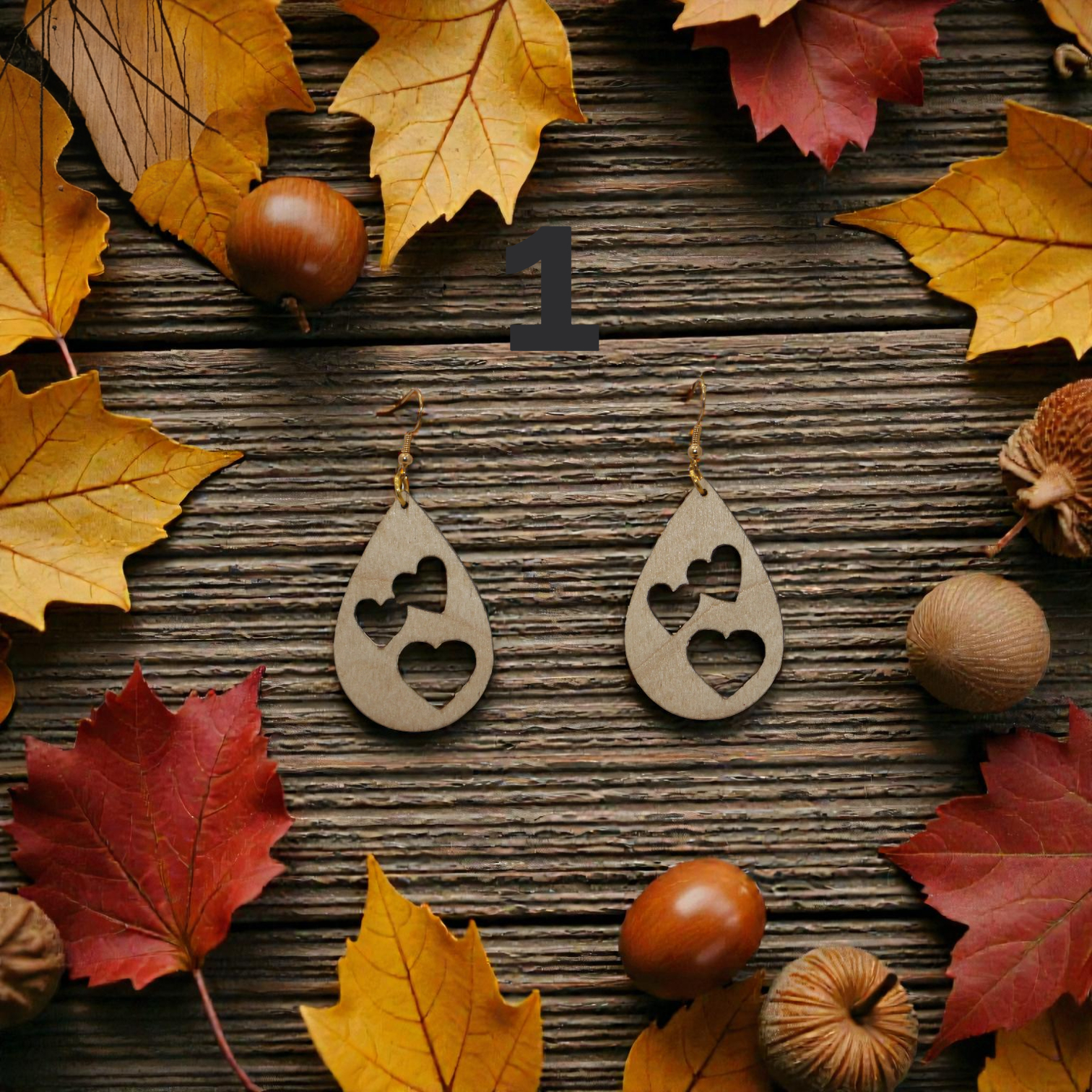 Boucles d'Oreilles Goutte d'Eau en Bois - Bijoux Artisanaux