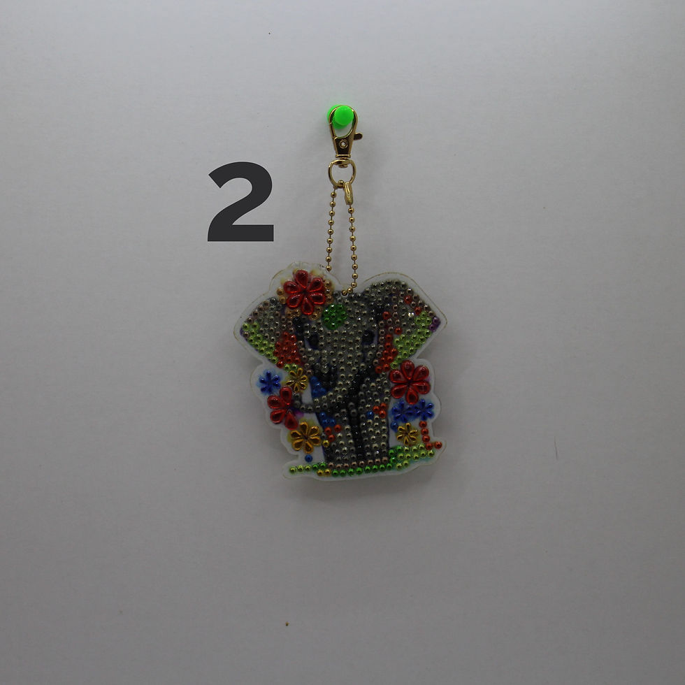 porte clés Diamond painting éléphant double face