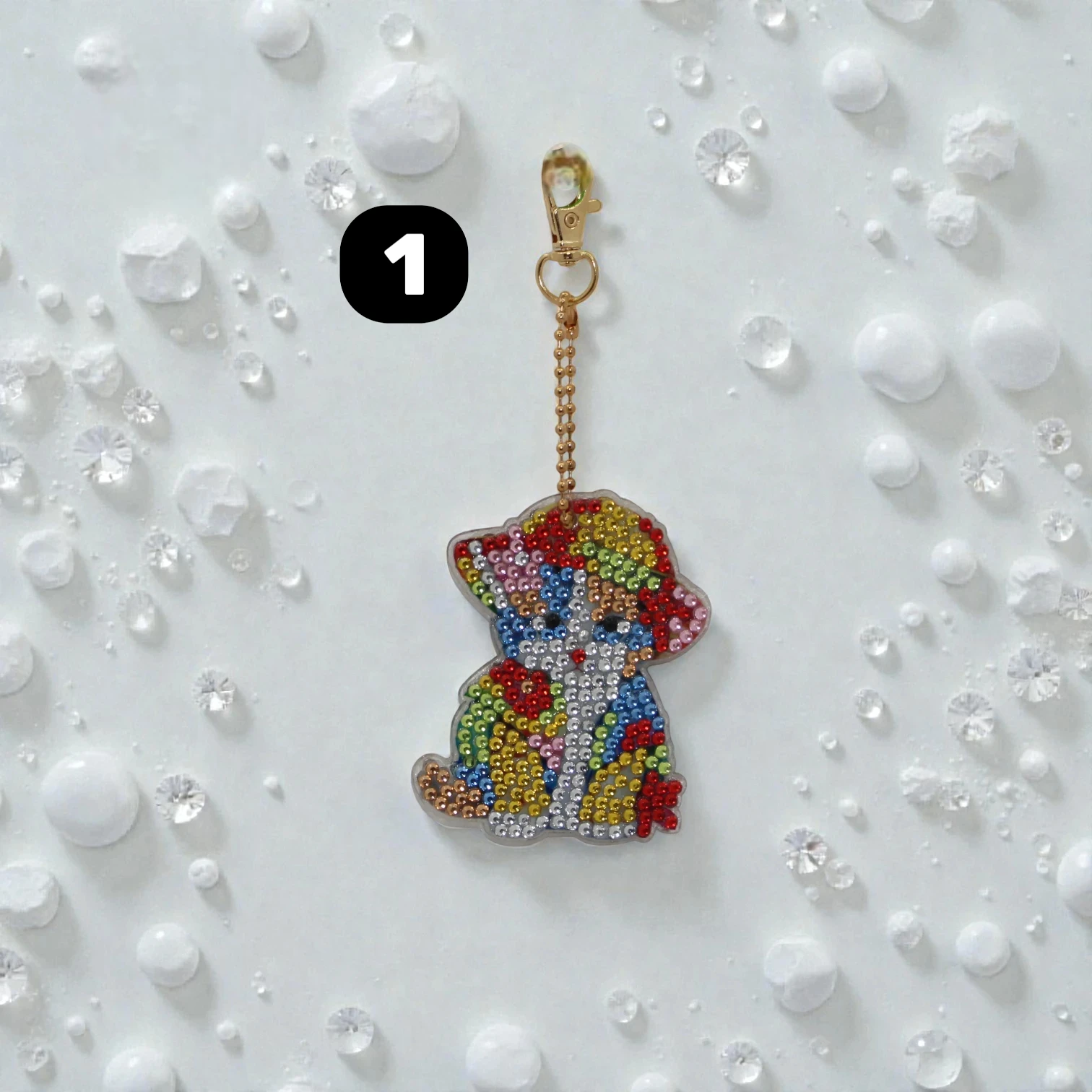porte clés Diamonds painting chat double face