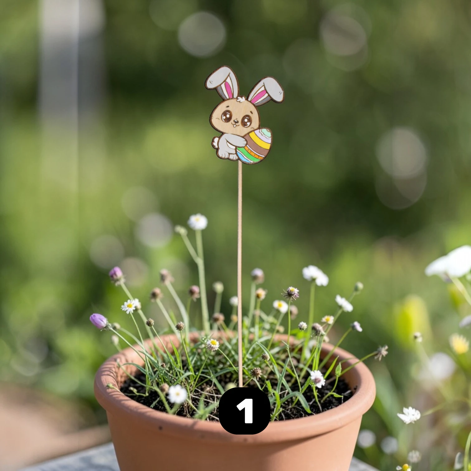 Étiquettes en Bois Pour Pot de Fleur Décoration de Pâques