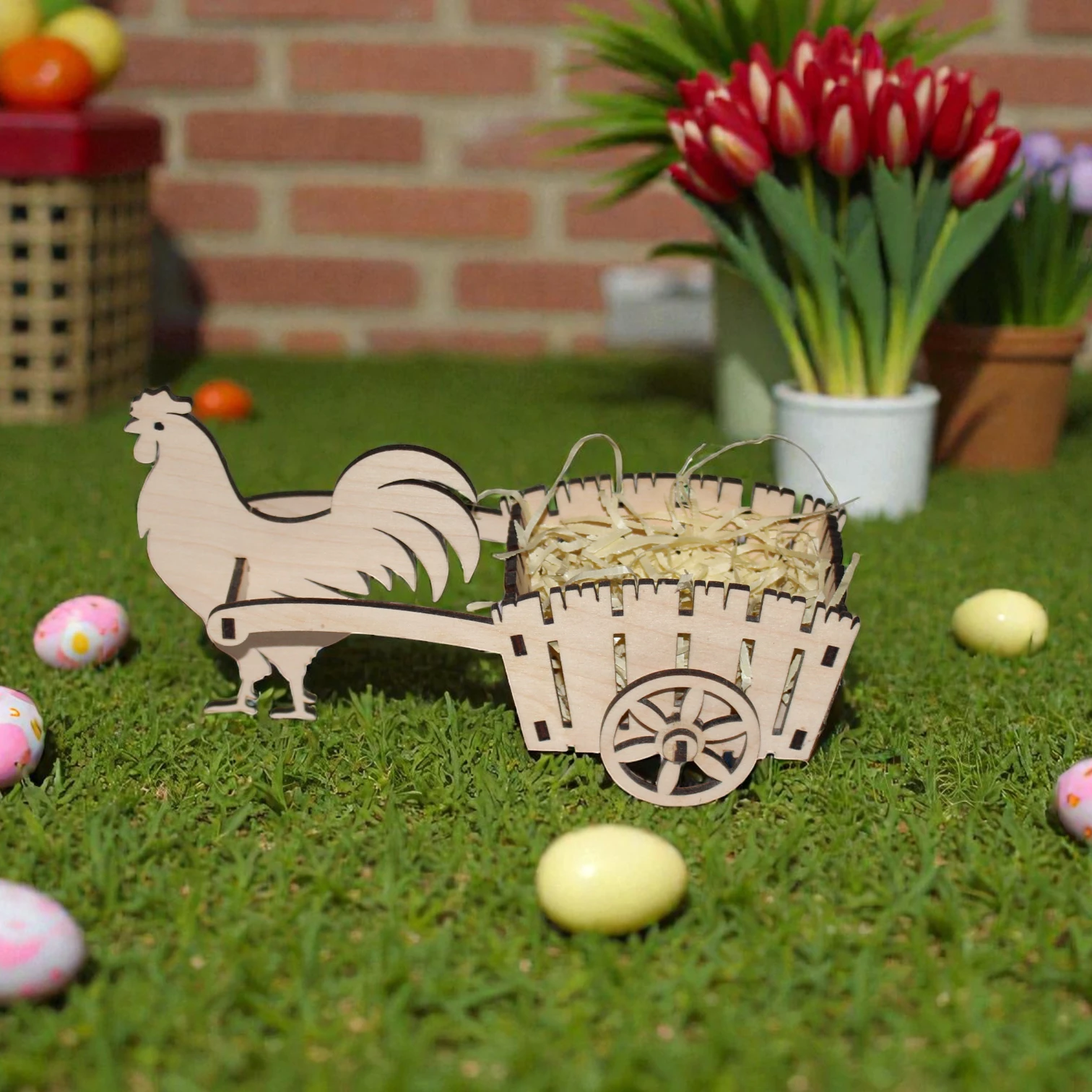 chariot de pâques ' coq'