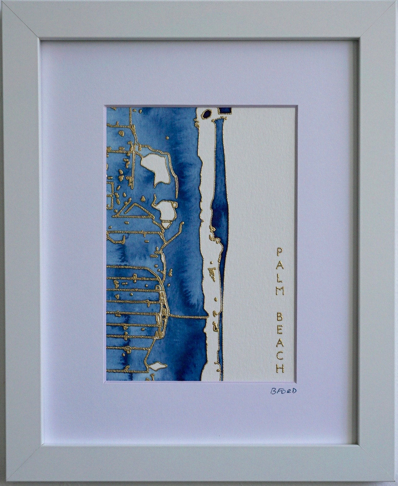Palm Beach Watercolor Map