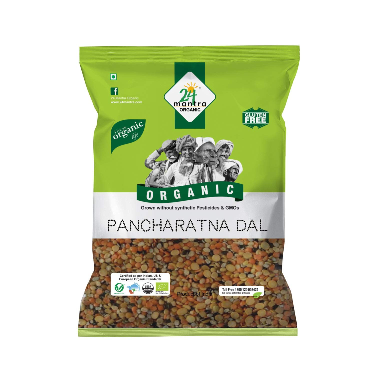 24 Mantra Organic Pancharatna Dal - 4 LB