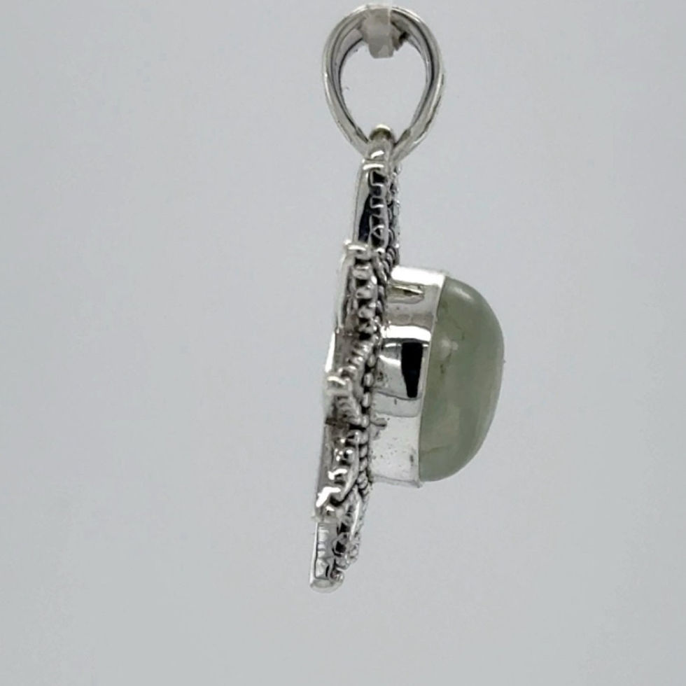 Thumbnail: Sterling Silver Prehnite Sun Star Pendant