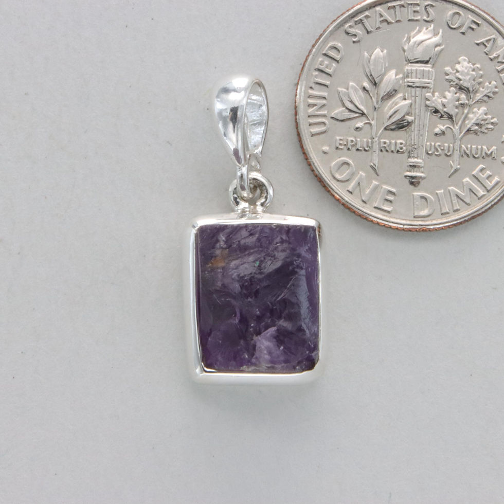 Thumbnail: Purple Amethyst Square Pendant - 925 Sterling Silver