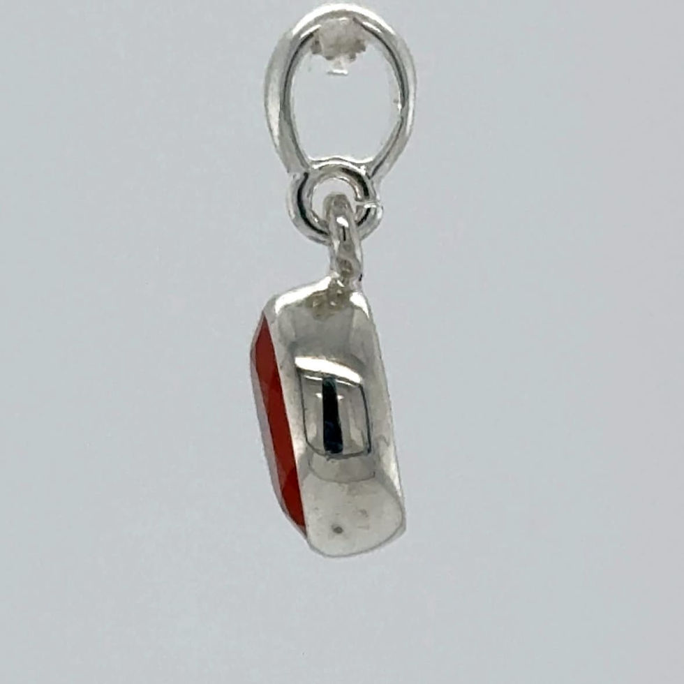 Thumbnail: Orange Carnelian Oval Pendant - 925 Sterling Silver
