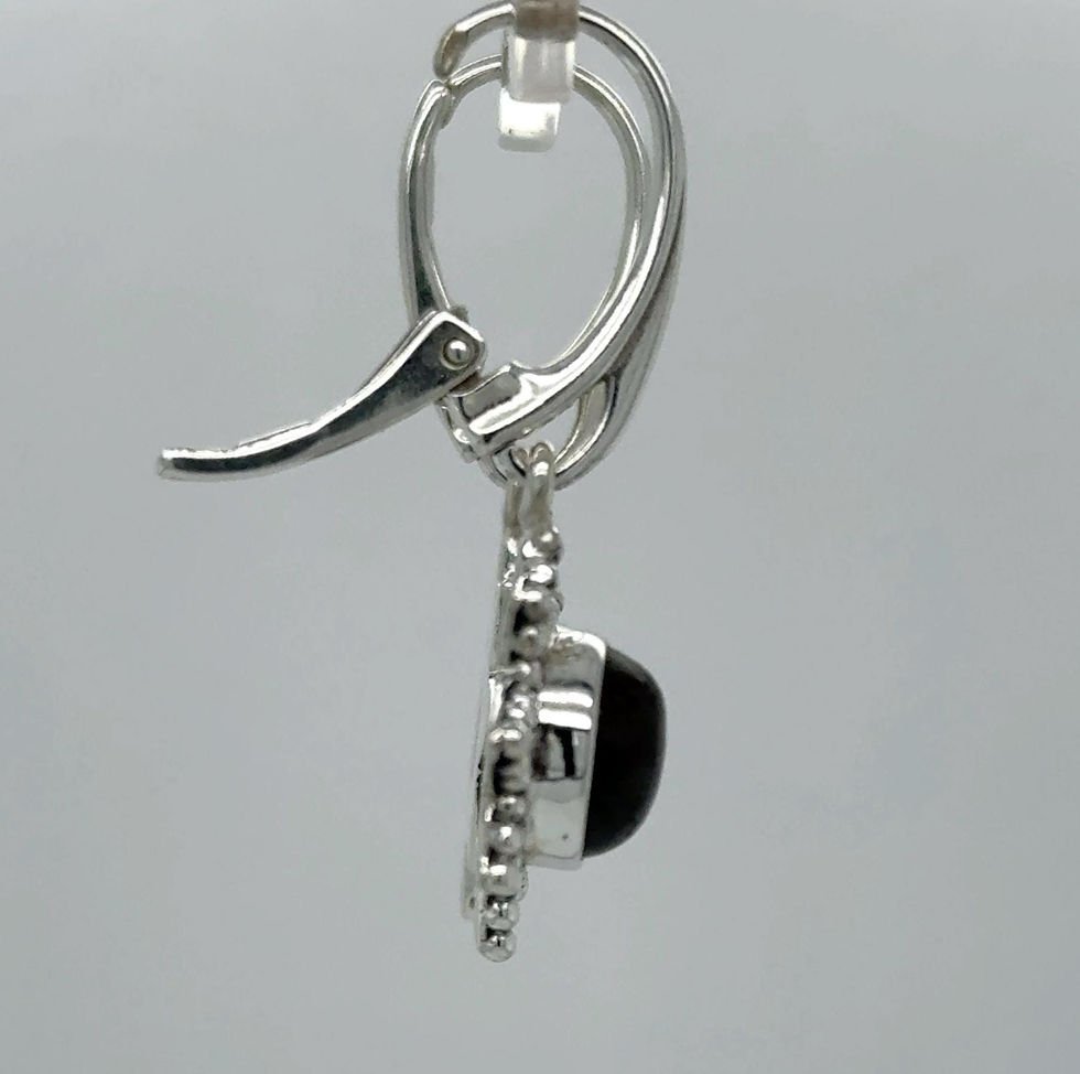 Thumbnail: Sterling Silver Labradorite Sun Star Dangle Earrings - Natural Gemstone