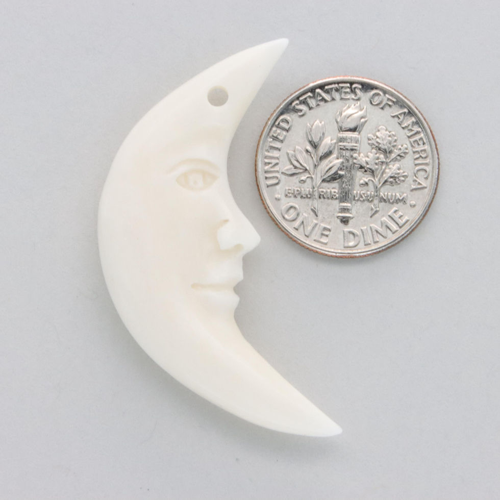 Thumbnail: Hand Carved Water Buffalo Moon Pendant