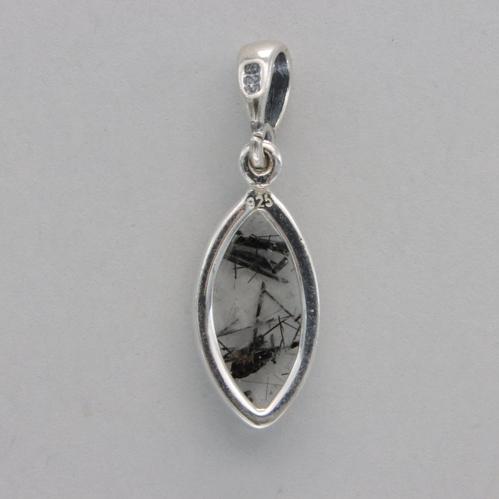 Thumbnail: 925 Silver Oval Rutilated Quartz Dangle Pendant